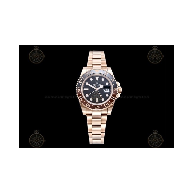 GMT-Master II 126715CHNR 904L Wtd RG/CER/Oys Black/Dots GOLD SH3285 CHS