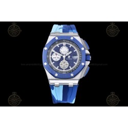 Royal Oak Offshore 26400 SS/CER/Blue RU Blue/White/Stk TKF A3126 Mod