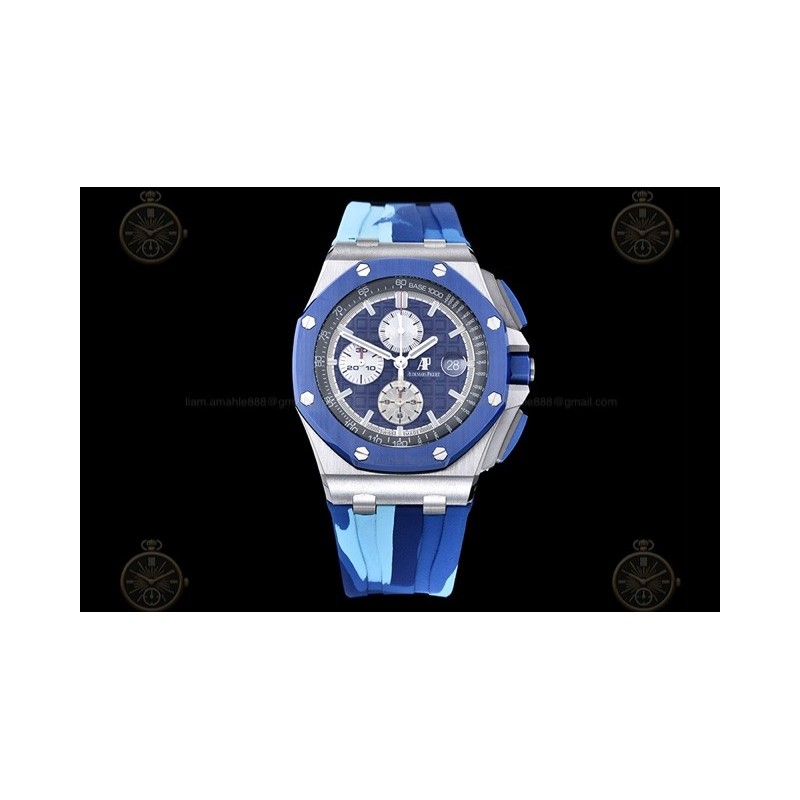 Royal Oak Offshore 26400 SS/CER/Blue RU Blue/White/Stk TKF A3126 Mod