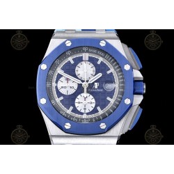 Royal Oak Offshore 26400 SS/CER/Blue RU Blue/White/Stk TKF A3126 Mod