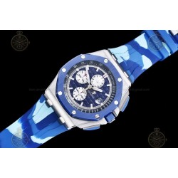 Royal Oak Offshore 26400 SS/CER/Blue RU Blue/White/Stk TKF A3126 Mod