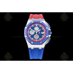 Royal Oak Offshore 26400 SS/CER/Blue/Red RU Blue/White/Stk TKF A3126 Mod