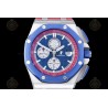 Royal Oak Offshore 26400 SS/CER/Blue/Red RU Blue/White/Stk TKF A3126 Mod