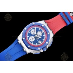 Royal Oak Offshore 26400 SS/CER/Blue/Red RU Blue/White/Stk TKF A3126 Mod