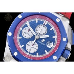 Royal Oak Offshore 26400 SS/CER/Blue/Red RU Blue/White/Stk TKF A3126 Mod