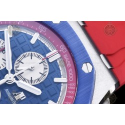 Royal Oak Offshore 26400 SS/CER/Blue/Red RU Blue/White/Stk TKF A3126 Mod