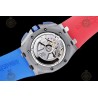 Royal Oak Offshore 26400 SS/CER/Blue/Red RU Blue/White/Stk TKF A3126 Mod