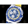 Royal Oak Offshore 26400 SS/CER/Blue/Yellow RU Blue/White/Stk TKF A3126 Mod