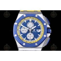 Royal Oak Offshore 26400 SS/CER/Blue/Yellow RU Blue/White/Stk TKF A3126 Mod