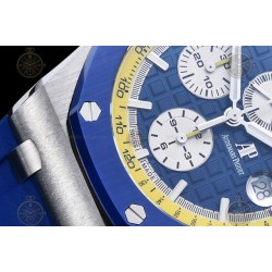 Royal Oak Offshore 26400 SS/CER/Blue/Yellow RU Blue/White/Stk TKF A3126 Mod