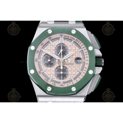 Royal Oak Offshore 26400 SS/CER/Green RU Cream/Black/Stk TKF A3126 Mod