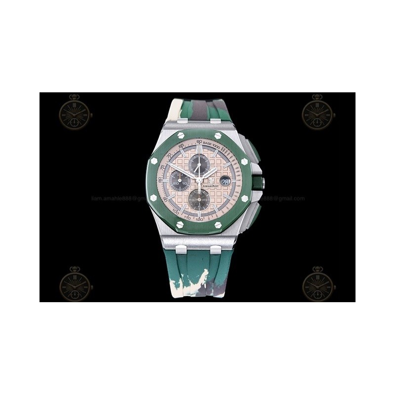 Royal Oak Offshore 26400 SS/CER/Green RU Cream/Black/Stk TKF A3126 Mod