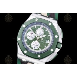 Royal Oak Offshore 26400 SS/CER/Green RU Green/White/Stk TKF A3126 Mod