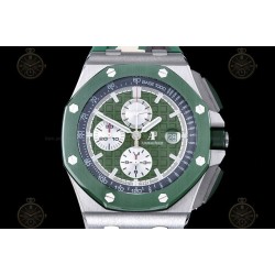 Royal Oak Offshore 26400 SS/CER/Green RU Green/White/Stk TKF A3126 Mod