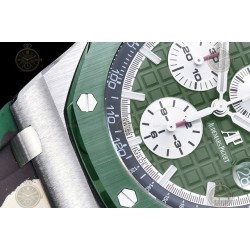 Royal Oak Offshore 26400 SS/CER/Green RU Green/White/Stk TKF A3126 Mod