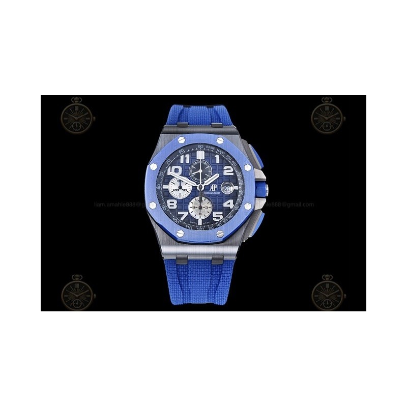 Royal Oak Offshore 26405 CER/CER/Blue RU Smoked Blue/Black/White/Num TKF A3126 Mod