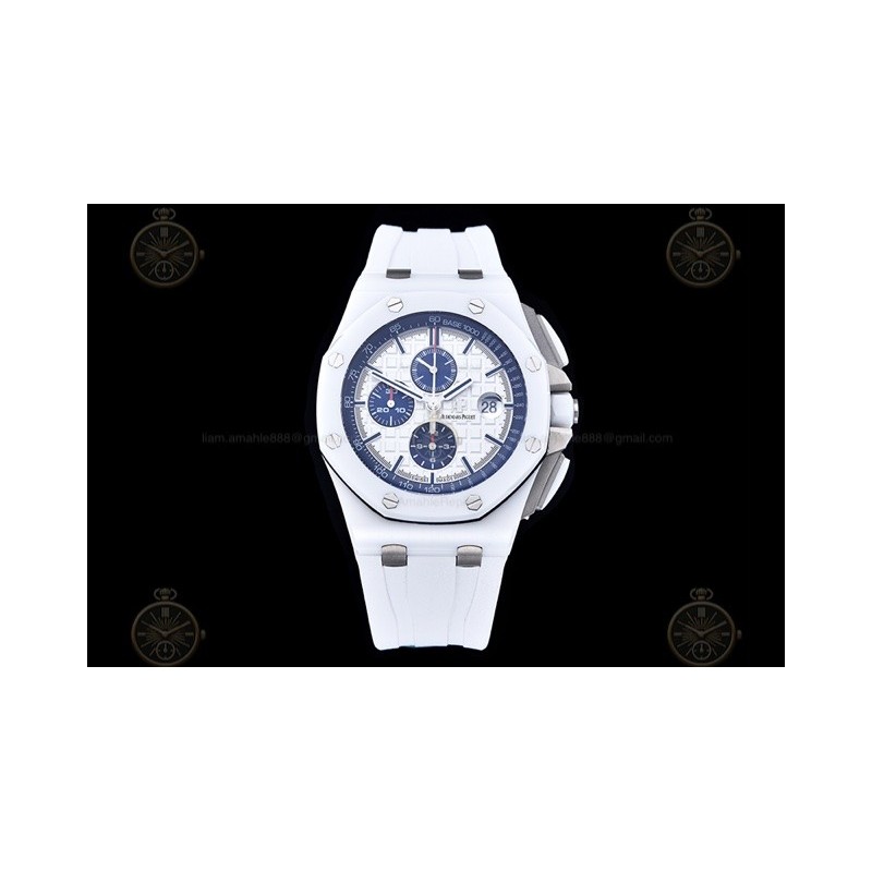 Royal Oak Offshore 26402 CER/CER/White RU White/Blue/Stk TKF A3126 Mod