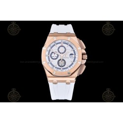 Royal Oak Offshore 26568 RG/White RU White/Stk TKF A3126 Mod