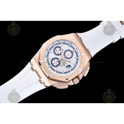 Royal Oak Offshore 26568 RG/White RU White/Stk TKF A3126 Mod