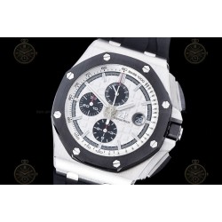 Royal Oak Offshore 26400 SS/RU White/Black/Stk TKF A3126 Mod