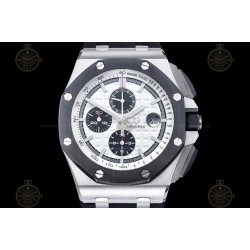 Royal Oak Offshore 26400 SS/RU White/Black/Stk TKF A3126 Mod