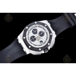 Royal Oak Offshore 26400 SS/RU White/Black/Stk TKF A3126 Mod