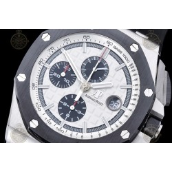 Royal Oak Offshore 26400 SS/RU White/Black/Stk TKF A3126 Mod