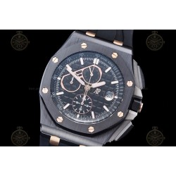 Royal Oak Offshore 26405CE CER/RG/RU Black/Black/Stk TKF A3126 Mod