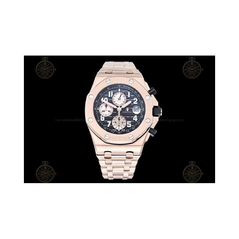 Royal Oak Offshore RG/RG Black/Rose Gold/Num TKF A3126 Mod