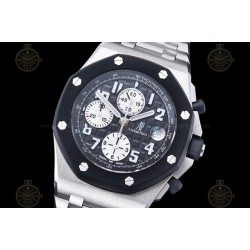 Royal Oak Offshore Chrono 42mm SS/RU/SS Black/White/Num TKF A3126 Mod