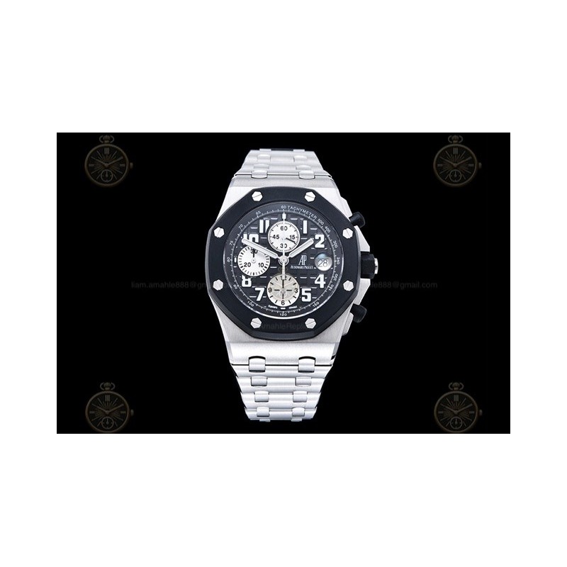 Royal Oak Offshore Chrono 42mm SS/RU/SS Black/White/Num TKF A3126 Mod