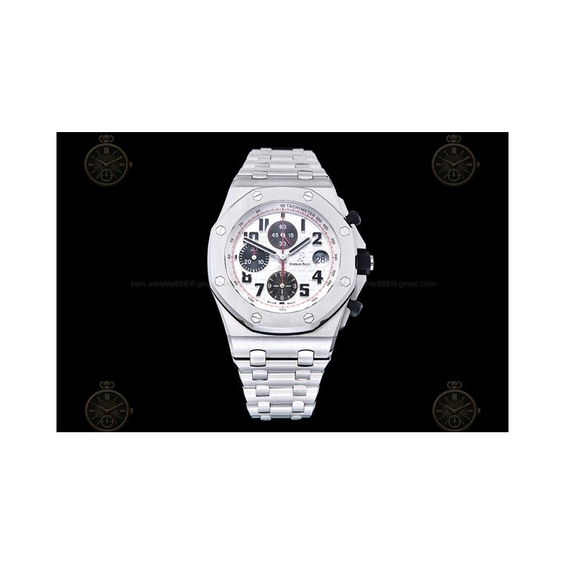 Royal Oak Offshore Chrono 42mm SS/SS White/Black/Num TKF A3126 Mod