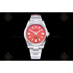 Oyster Perpetual 41mm 124300 904L SS/Oys Red/Stk VSF V2 VS3230