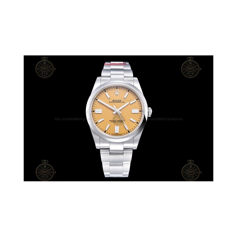 Oyster Perpetual 41mm 124300 904L SS/Oys Yellow/Stk VSF V2 VS3230