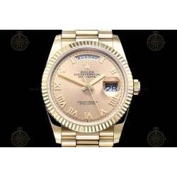 Day-Date 36mm 904L YG/Flt/Pres Gold/Rmn GMF VR3255