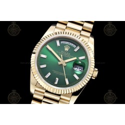 Day-Date 36mm 904L YG/Flt/Pres Green/B.Dia GMF VR3255