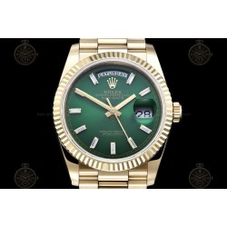 Day-Date 36mm 904L YG/Flt/Pres Green/B.Dia GMF VR3255