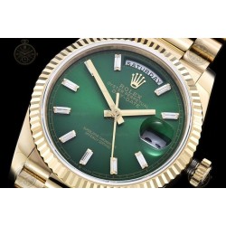 Day-Date 36mm 904L YG/Flt/Pres Green/B.Dia GMF VR3255