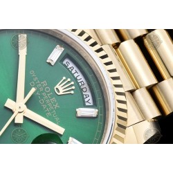 Day-Date 36mm 904L YG/Flt/Pres Green/B.Dia GMF VR3255