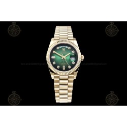 Day-Date 36mm 904L YG/Flt/Pres Green/Dia GMF VR3255