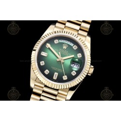 Day-Date 36mm 904L YG/Flt/Pres Green/Dia GMF VR3255