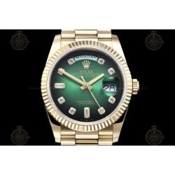 Day-Date 36mm 904L YG/Flt/Pres Green/Dia GMF VR3255