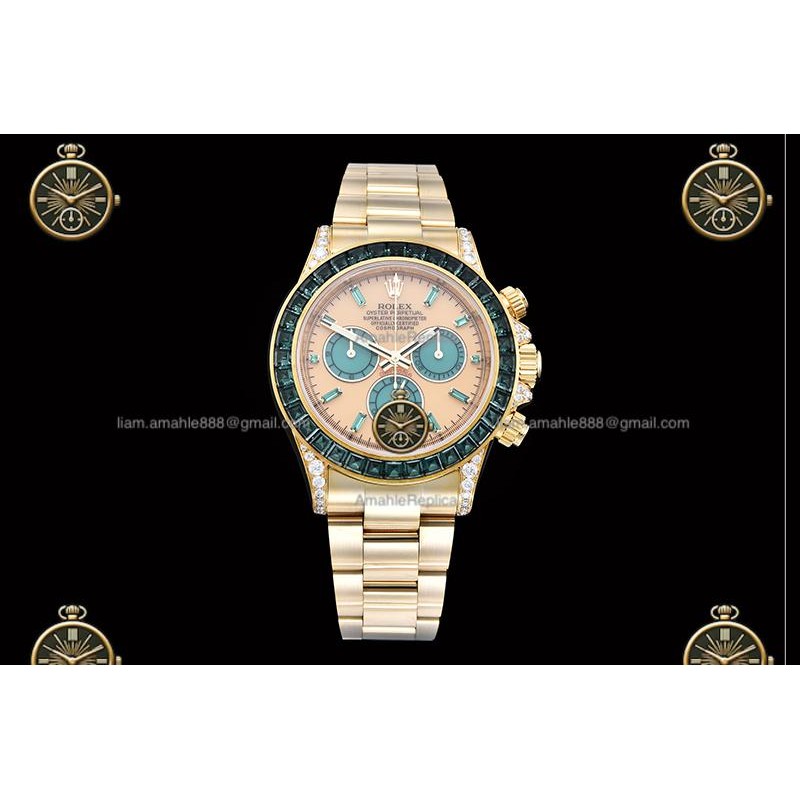 Daytona 40MM 126595 904L YG/Emarald/YG Orange/B.Gem PPM DD4130