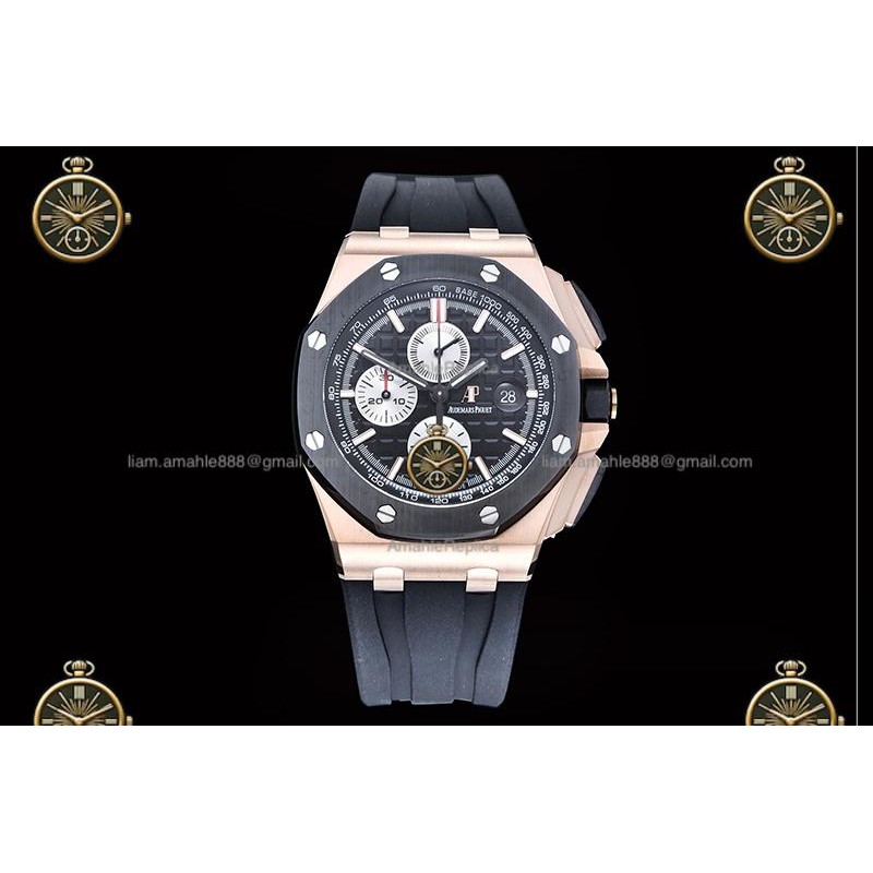 Royal Oak Offshore Chronograph RG/RUB Black/Stk JF A7750