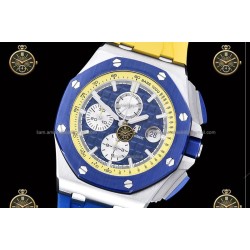 Royal Oak Offshore Chronograph Ryder Cup SS/RUB Blue Yellow/Stk JF A7750