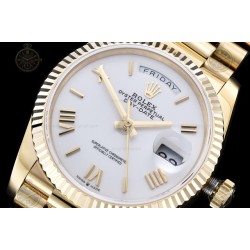 Day-Date 36mm 904L YG/Flt/Pres White/Rmn//Stk GMF VR3255