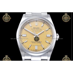 Oyster Perpetual 41MM 124300 904L SS/OYS Yellow/Stk Clean Plus DD3230