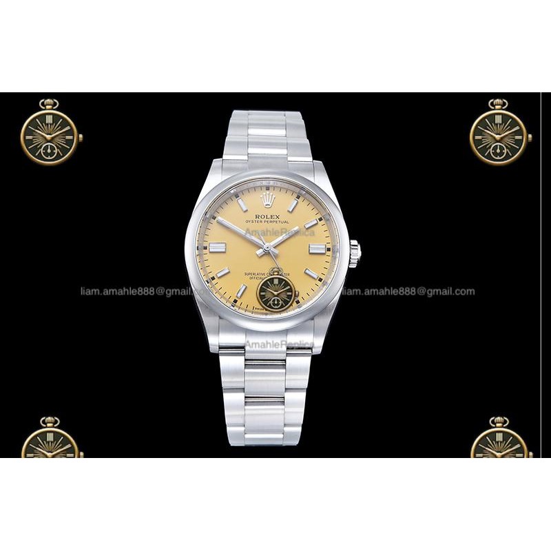 Oyster Perpetual 41MM 124300 904L SS/OYS Yellow/Stk Clean Plus DD3230