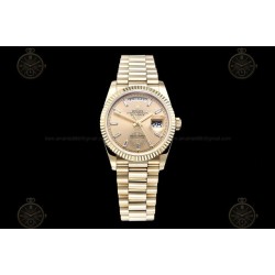 Day-Date 36mm Wtd 904L YG/YG/Flt/Pres Gold/B.Dia QF VR3255