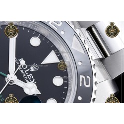 GMT-Master II 40MM 126710GRNR 904L SS/CER/OYS Black/Dot RICH JH3285